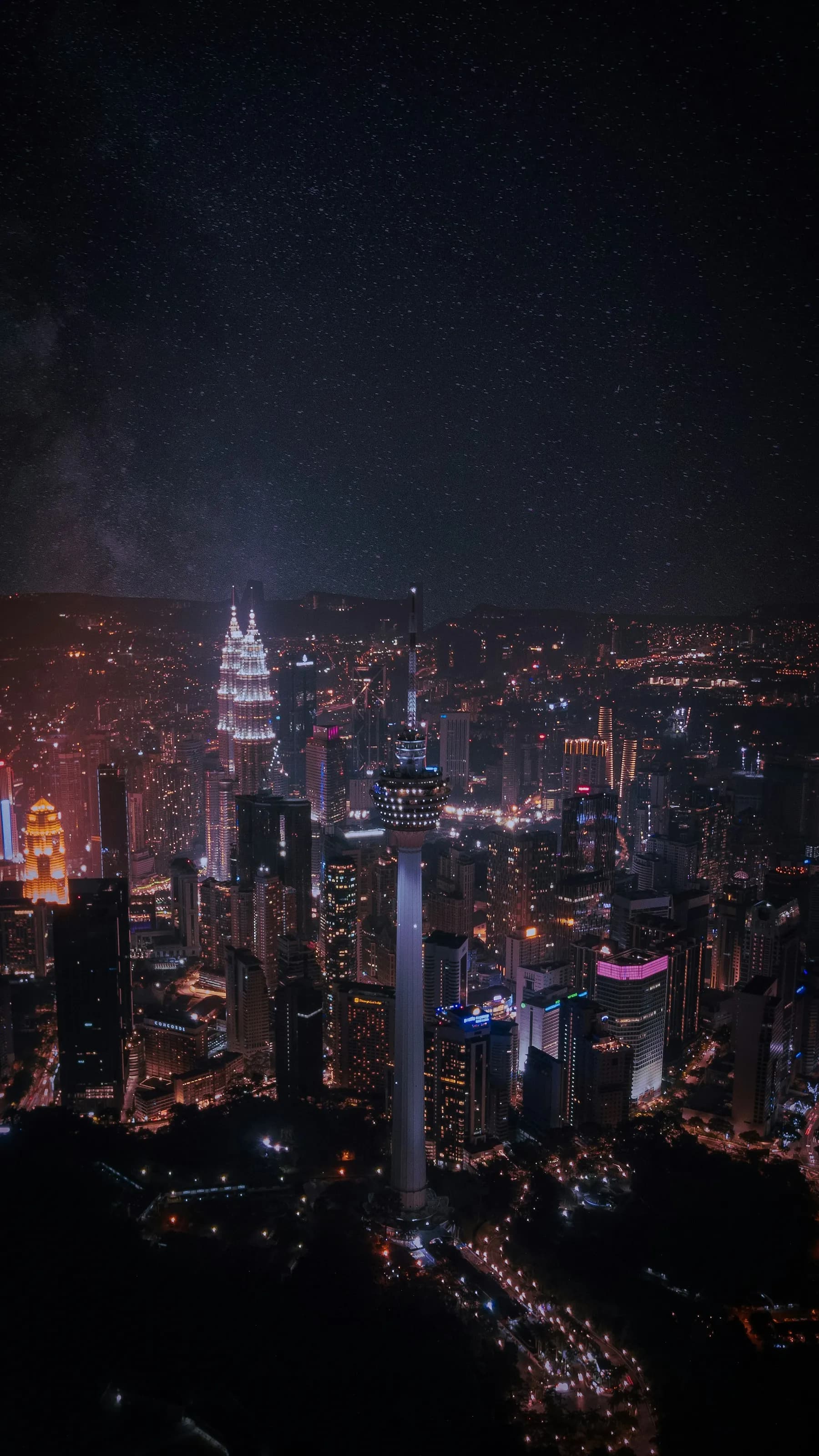 City skyline at night