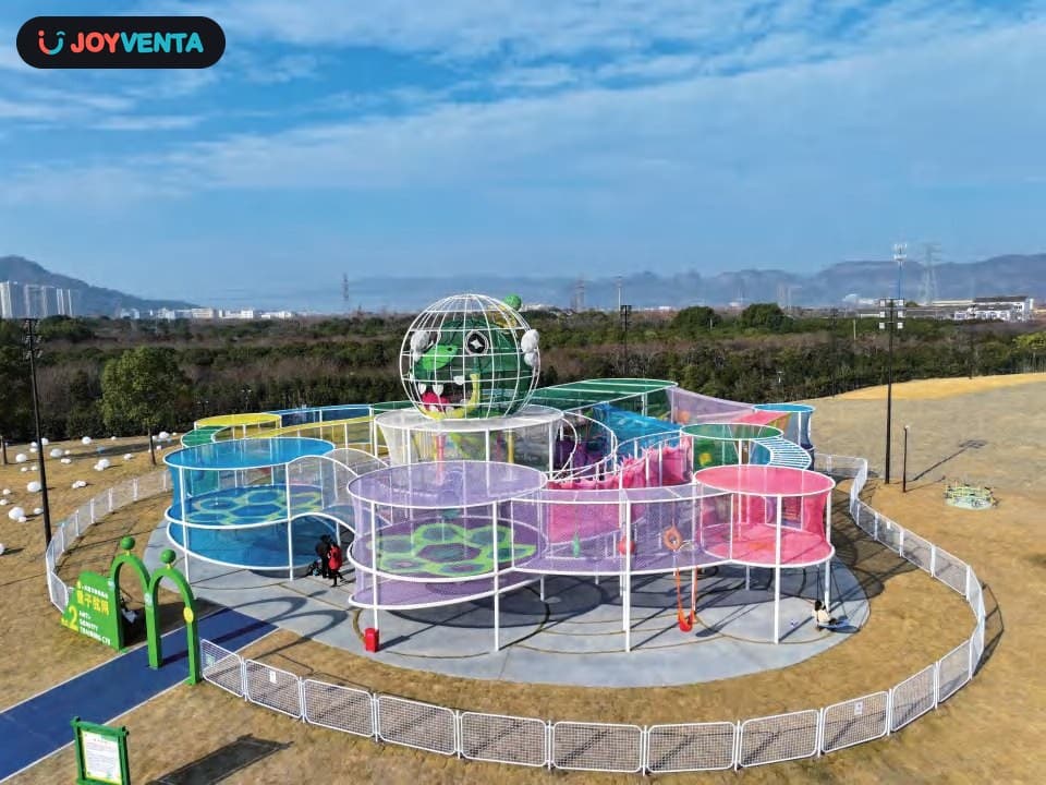 Parc de filets en fin de journée