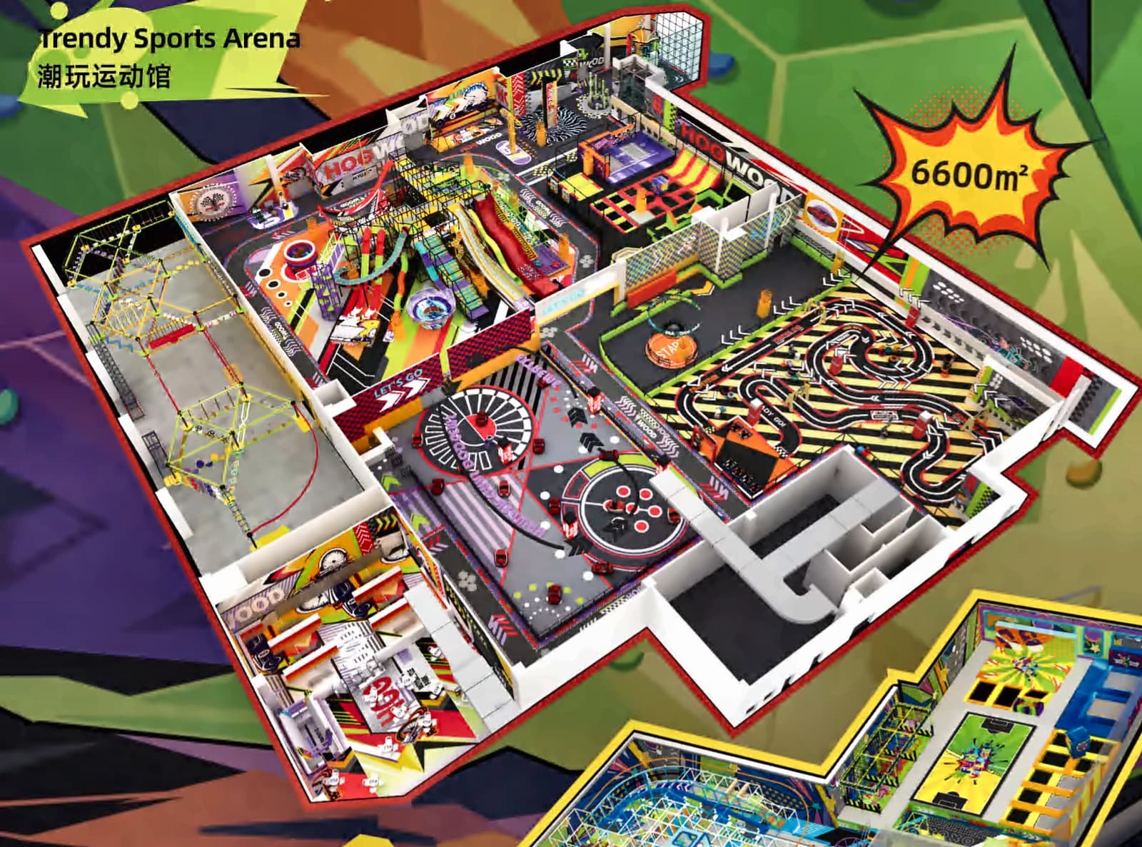 Trendy sports arena